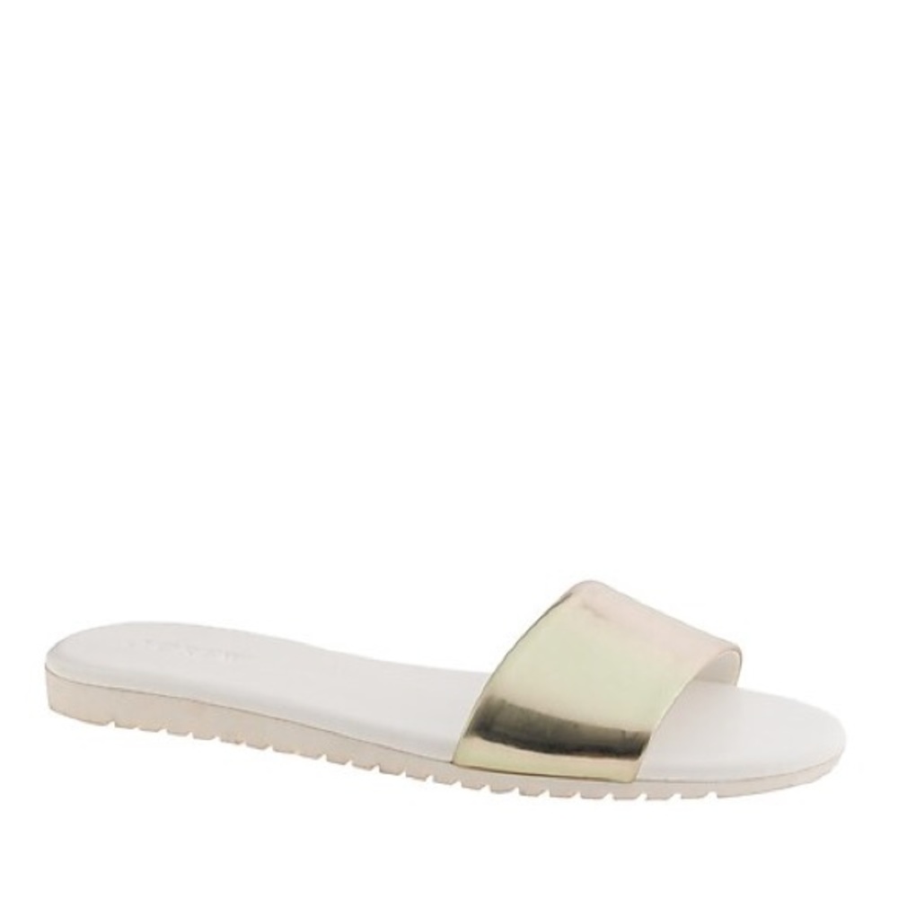 STYLISH METALLIC Gold J. Crew Abbot Slides